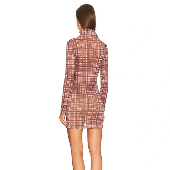 ATOIR X Lara Worthington Bodycon Mini Dress - Pink Check - Picture 3 of 3
